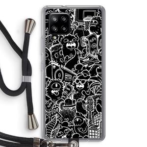 CaseCompany Vexx Black City : Samsung Galaxy A42 5G Transparant Hoesje met koord