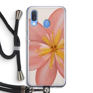 CaseCompany Pink Ellila Flower: Samsung Galaxy A40 Transparant Hoesje met koord