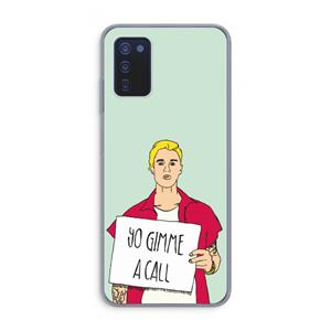 CaseCompany Gimme a call: Samsung Galaxy A03s Transparant Hoesje