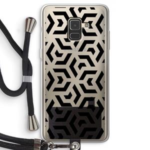 CaseCompany Crazy pattern: Samsung Galaxy A8 (2018) Transparant Hoesje met koord