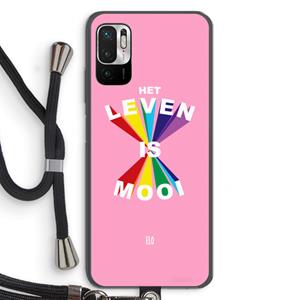 CaseCompany Het Leven Is Mooi: Xiaomi Redmi Note 10 5G Transparant Hoesje met koord