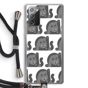 CaseCompany Cats: Samsung Galaxy Note 20 / Note 20 5G Transparant Hoesje met koord