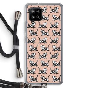 CaseCompany Zwarte poes: Samsung Galaxy A42 5G Transparant Hoesje met koord