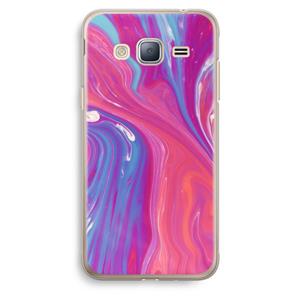 CaseCompany Paarse stroom: Samsung Galaxy J3 (2016) Transparant Hoesje