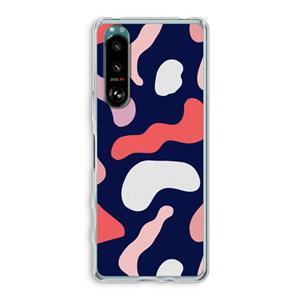 CaseCompany Memphis Shapes Pink: Sony Xperia 5 III Transparant Hoesje