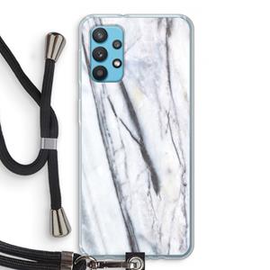 CaseCompany Gestreepte marmer: Samsung Galaxy A32 4G Transparant Hoesje met koord