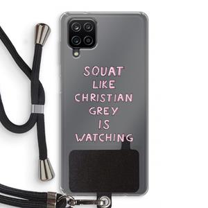 CaseCompany Christian Grey: Samsung Galaxy A12 Transparant Hoesje met koord