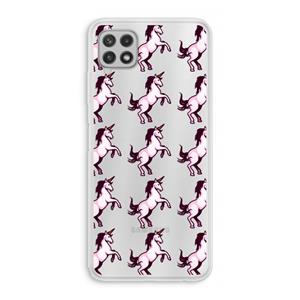 CaseCompany Musketon Unicorn: Samsung Galaxy A22 4G Transparant Hoesje