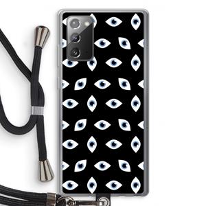 CaseCompany Eyes pattern: Samsung Galaxy Note 20 / Note 20 5G Transparant Hoesje met koord