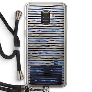 CaseCompany Verrassende lijnen: Samsung Galaxy A8 (2018) Transparant Hoesje met koord