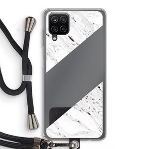 CaseCompany Biggest stripe: Samsung Galaxy A12 Transparant Hoesje met koord