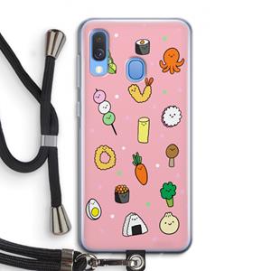 CaseCompany Happy bento friends: Samsung Galaxy A40 Transparant Hoesje met koord