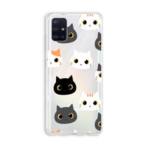 CaseCompany Katten: Galaxy A51 4G Transparant Hoesje