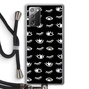 CaseCompany Eye pattern #3: Samsung Galaxy Note 20 / Note 20 5G Transparant Hoesje met koord