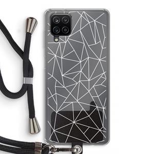 CaseCompany Geometrische lijnen wit: Samsung Galaxy A12 Transparant Hoesje met koord