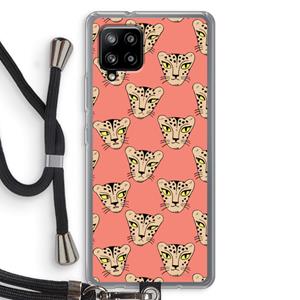 CaseCompany Tijger: Samsung Galaxy A42 5G Transparant Hoesje met koord