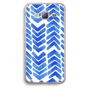 CaseCompany Blauwe pijlen: Samsung Galaxy J3 (2016) Transparant Hoesje