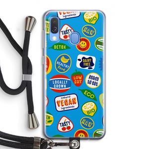 CaseCompany Fruitsticker: Samsung Galaxy A40 Transparant Hoesje met koord