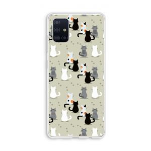 CaseCompany Katten: Galaxy A51 4G Transparant Hoesje