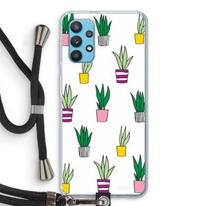 CaseCompany Sanseveria: Samsung Galaxy A32 4G Transparant Hoesje met koord