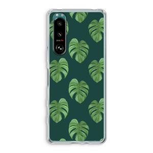 CaseCompany Monstera leaves: Sony Xperia 5 III Transparant Hoesje
