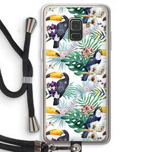 CaseCompany Tukans: Samsung Galaxy A8 (2018) Transparant Hoesje met koord