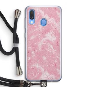 CaseCompany Abstract Painting Pink: Samsung Galaxy A40 Transparant Hoesje met koord