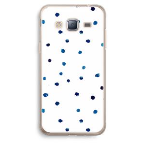 CaseCompany Blauwe stippen: Samsung Galaxy J3 (2016) Transparant Hoesje