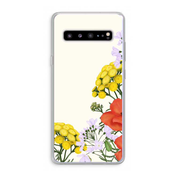 CaseCompany Wilde bloemen: Samsung Galaxy S10 5G Transparant Hoesje