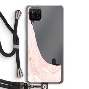 CaseCompany Peach bath: Samsung Galaxy A12 Transparant Hoesje met koord