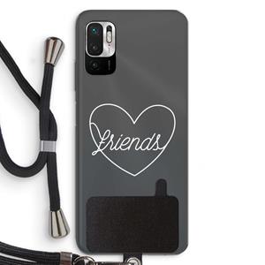 CaseCompany Friends heart pastel: Xiaomi Redmi Note 10 5G Transparant Hoesje met koord