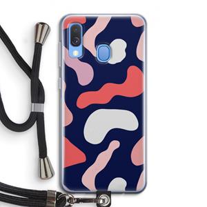 CaseCompany Memphis Shapes Pink: Samsung Galaxy A40 Transparant Hoesje met koord