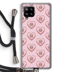 CaseCompany Chicks before dicks: Samsung Galaxy A42 5G Transparant Hoesje met koord