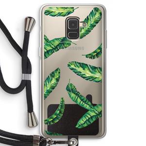 CaseCompany Lange bladeren: Samsung Galaxy A8 (2018) Transparant Hoesje met koord