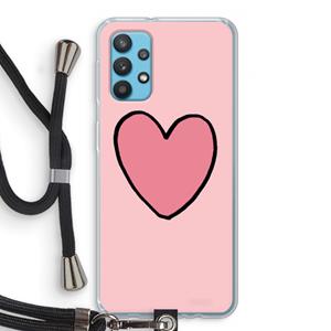 CaseCompany Hartje: Samsung Galaxy A32 4G Transparant Hoesje met koord