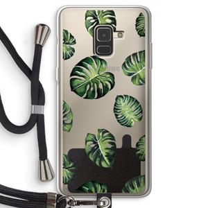 CaseCompany Tropische bladeren: Samsung Galaxy A8 (2018) Transparant Hoesje met koord
