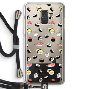 CaseCompany Sushi time: Samsung Galaxy A8 (2018) Transparant Hoesje met koord