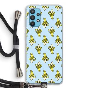 CaseCompany Bananas: Samsung Galaxy A32 4G Transparant Hoesje met koord
