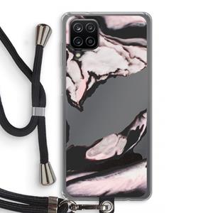 CaseCompany Roze stroom: Samsung Galaxy A12 Transparant Hoesje met koord