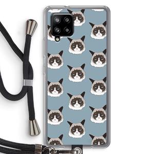 CaseCompany It's a Purrr Case: Samsung Galaxy A42 5G Transparant Hoesje met koord