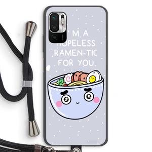 CaseCompany I'm A Hopeless Ramen-Tic For You: Xiaomi Redmi Note 10 5G Transparant Hoesje met koord