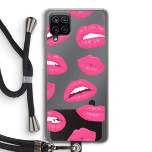 CaseCompany Bite my lip: Samsung Galaxy A12 Transparant Hoesje met koord