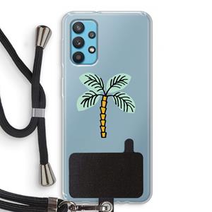 CaseCompany Palmboom: Samsung Galaxy A32 4G Transparant Hoesje met koord
