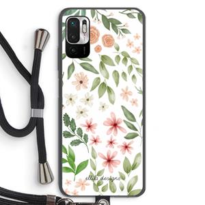 CaseCompany Botanical sweet flower heaven: Xiaomi Redmi Note 10 5G Transparant Hoesje met koord