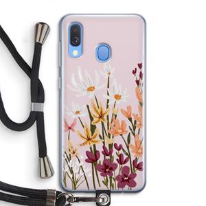 CaseCompany Painted wildflowers: Samsung Galaxy A40 Transparant Hoesje met koord