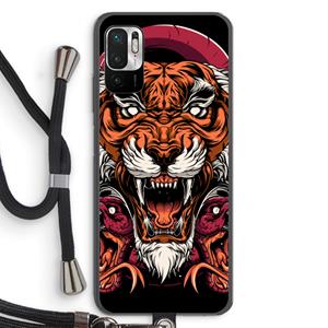 CaseCompany Tiger and Rattlesnakes: Xiaomi Redmi Note 10 5G Transparant Hoesje met koord