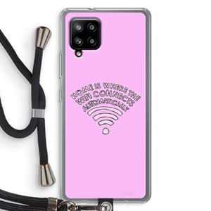 CaseCompany Home Is Where The Wifi Is: Samsung Galaxy A42 5G Transparant Hoesje met koord