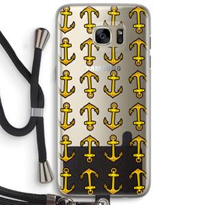 CaseCompany Musketon Anchor: Samsung Galaxy S7 Edge Transparant Hoesje met koord