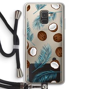 CaseCompany Kokosnoot roze: Samsung Galaxy A8 (2018) Transparant Hoesje met koord