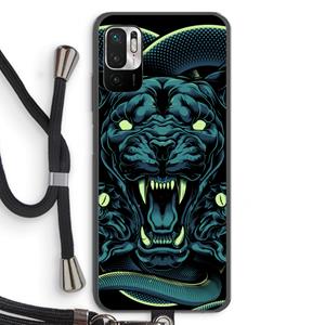CaseCompany Cougar and Vipers: Xiaomi Redmi Note 10 5G Transparant Hoesje met koord